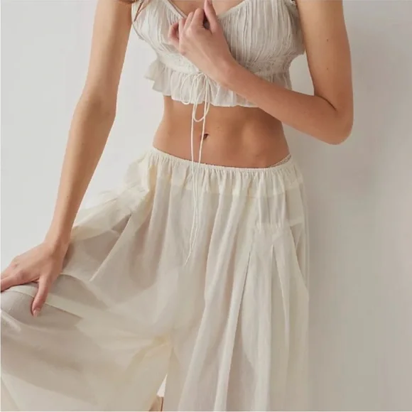 NWOT-FREE PEOPLE- HEAT of the NIGHT WIDE LEG PANT SEMI-SHEER - Picture 3 of 13